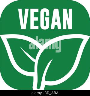Vegan and 100% Vegan Food Labels and Badges Vector Set – Plant-Based Certification Icons Stock Vector