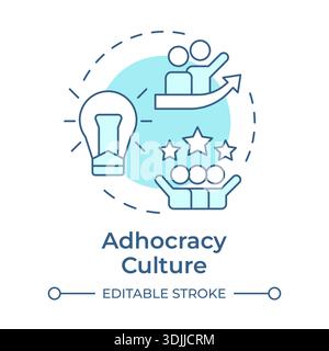 Adhoracy culture soft blue concept icon Stock Vector