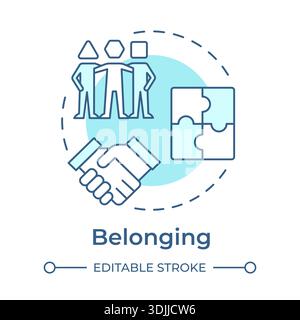 Belonging soft blue concept icon Stock Vector