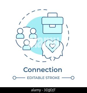 Connection soft blue concept icon Stock Vector