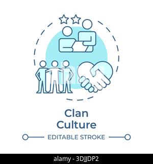 Clan culture soft blue concept icon Stock Vector