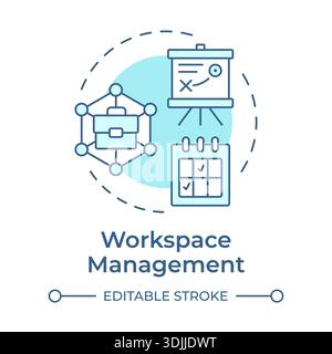 Workspace management soft blue concept icon Stock Vector