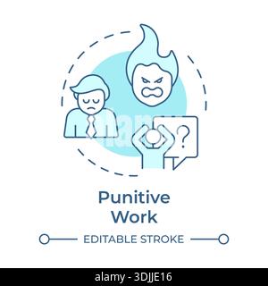 Punitive work soft blue concept icon Stock Vector