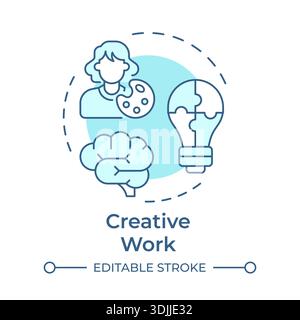 Creative work soft blue concept icon Stock Vector