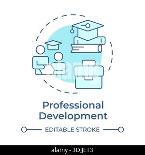 Professional development soft blue concept icon Stock Vector