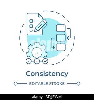 Consistency soft blue concept icon Stock Vector