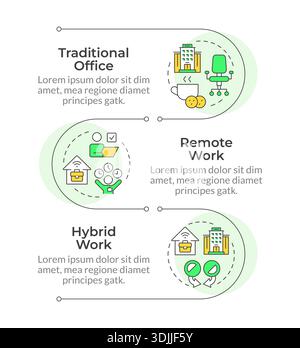 Different types of work models infographic vertical sequence Stock Vector