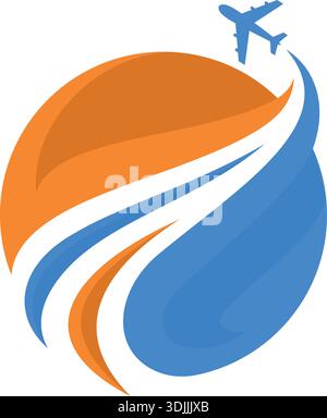 Water Wave and Travel agent Logo Template vector Stock Vector