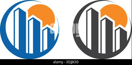 finance Building icon symbol with line art style. City building abstract for symbol design inspiration Stock Vector