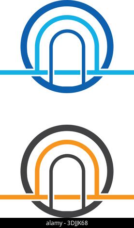 Fingerprint icon and Architecture gate company logo vector imag Stock Vector