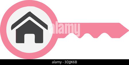 House at Key, Vector Icon, Red Silhouette Stock Vector Stock Vector