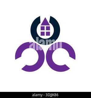 OCC Logo with home Letter Monogram Design Logo Design Pro Vector Stock Vector
