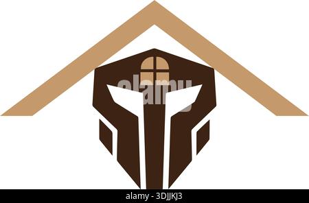 Spartan helmet logo template vector image design Stock Vector