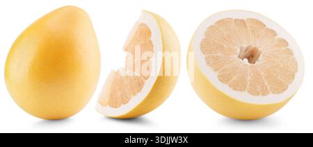 Pomelo fruit isolated on white background as package design element. Stock Photo