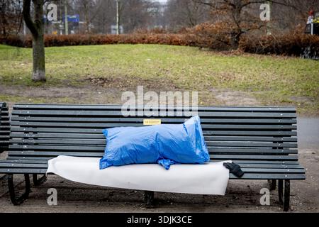 THE HAGUE - Homeless place where people sleep ROBIN UTRECHT /ANP netherlands out - belgium out Stock Photo