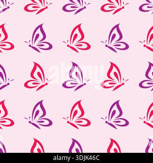 Butterfly Seamless Pattern Design Vector Stock Vector