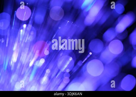 Abstract blue background with lots of light spots and bokeh Stock Photo