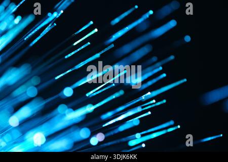 Cold blue communication lines. Concept of cloud technologies and cybersecurity Stock Photo
