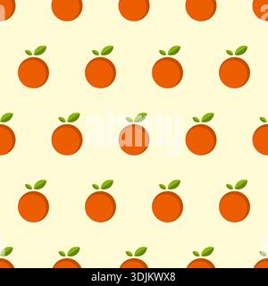 Simple Orange Fruits Seamless Pattern Design Stock Vector