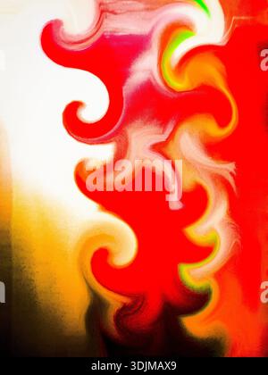 Dynamic red and wavy liquid composition Stock Photo