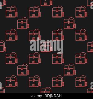 3D printer vector Additive Manufacturing concept seamless pattern in thin line style Stock Vector