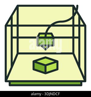 3D Printer - Additive Manufacturing concept vector colored icon or sign Stock Vector
