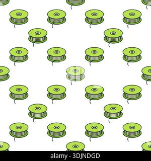 3D Printer Filament vector concept colored seamless pattern Stock Vector