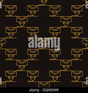 3D Printer Nozzle vector Printing Technology concept outline seamless pattern Stock Vector