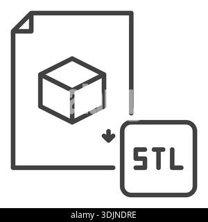 STL Document vector Additive Manufacturing concept icon or symbol in outline style Stock Vector