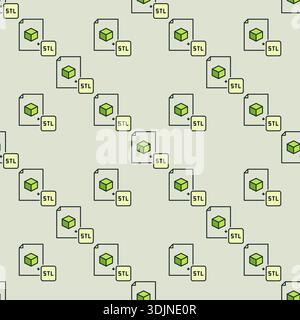 STL File for 3D Printing vector concept colored seamless pattern Stock Vector