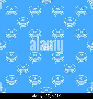 Filament vector 3D Printing Technology concept thin line seamless pattern Stock Vector