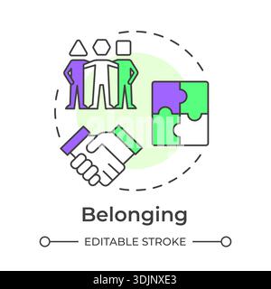 Belonging multi color concept icon Stock Vector