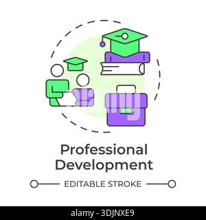 Professional development multi color concept icon Stock Vector