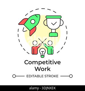 Competitive work multi color concept icon Stock Vector