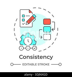 Consistency multi color concept icon Stock Vector