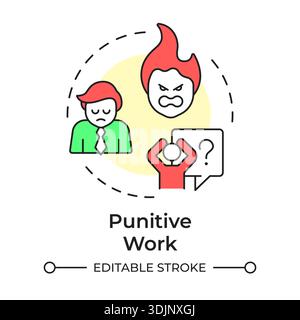 Punitive work multi color concept icon Stock Vector