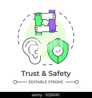 Trust and safety multi color concept icon Stock Vector