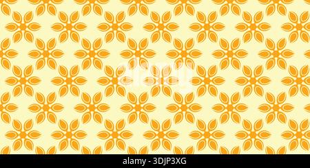 Seamless Floral Star Leaf Motif Pattern Background Stock Vector
