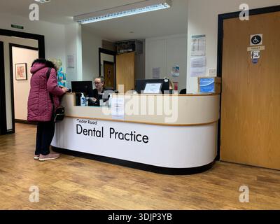 Abington Dental practice in Northampton offers NHS and private dental care from its welcoming clinic with services ranging from routine checks Stock Photo