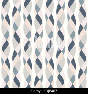 Retro vibes of wavy ogee pattern, abstract seamless vector background, perfect for wallpapers, fabric Stock Vector