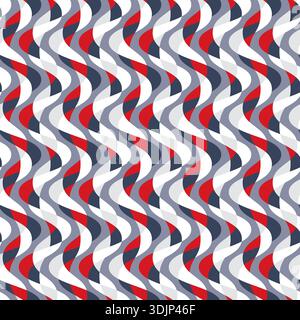Retro vibes of wavy ogee pattern, abstract seamless vector background, perfect for wallpapers, fabric Stock Vector