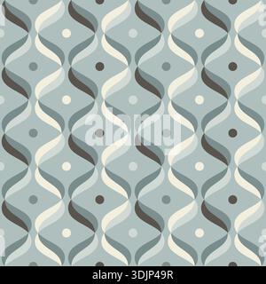 Retro vibes of wavy ogee pattern, abstract seamless vector background, perfect for wallpapers, fabric Stock Vector