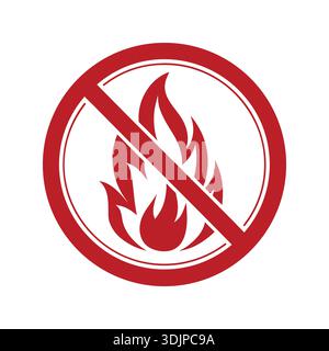 No Fire Sign Flammable Prohibited Symbol Vector Stock Vector