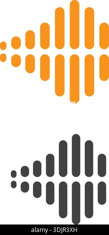 audio sound media logo design simple modern logo minimalist design Stock Vector