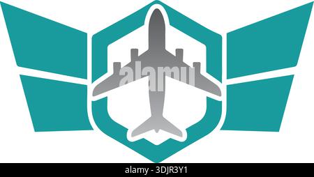 aircraft navigation shield logo Pro Vector Stock Vector