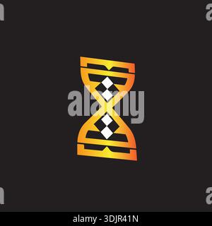 Hourglass sign illustration. Vector. Stained glass icon on black background. Colorful polygons. Isolated Stock Vector