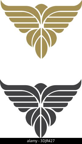 Black gold wing logo symbol for a professional designer Free Vector Stock Vector