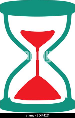 Hand wasting time on phone, flat design vector. Hourglass Vector Icon Sign Icon Vector Illustration Countdown glasshour timer illustration Sand clock Stock Vector