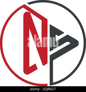 logo icon play button shape with combination of N & A initials on circle shape logo design Stock Vector