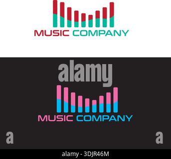 Colorful ui ux music equalizer sound waves. Audio electronic bar logo Stock Vector